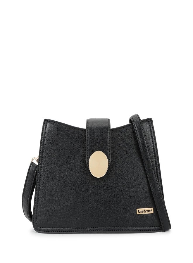 Fastrack Solid Structured Sling Bag for Women, Ladies and Girls | with Detachable Sling Strap & Magnetic Button Closure | Slings for Casual Carry | Ladies Purse Handbag - Image 1